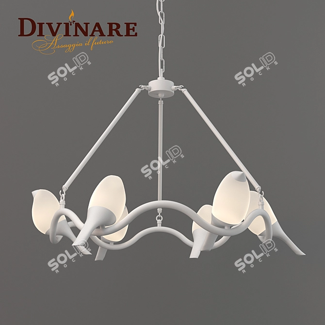 Tucano 9656Q03: Sleek White Metal & Acrylic Pendant Light 3D model image 1