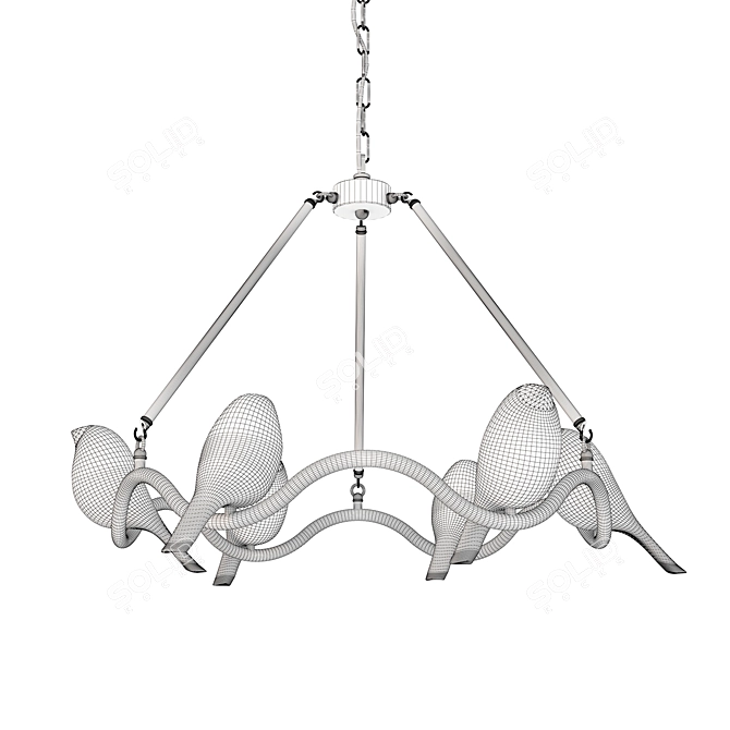 Tucano 9656Q03: Sleek White Metal & Acrylic Pendant Light 3D model image 3