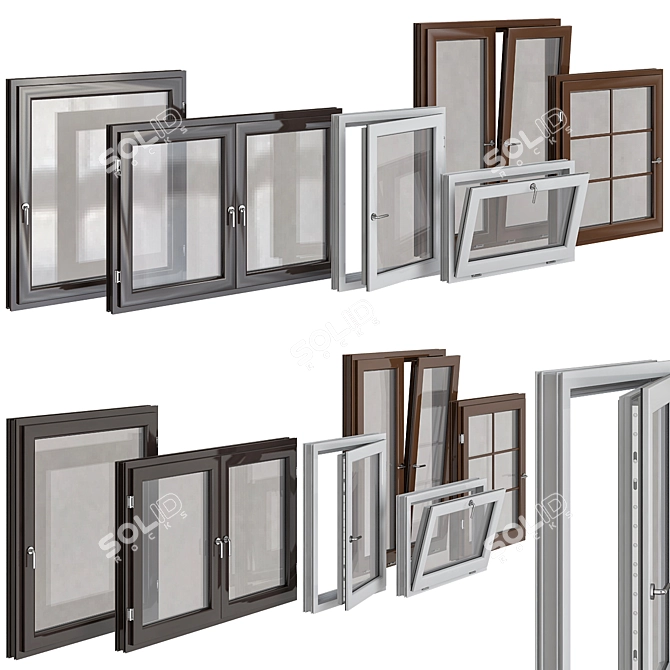 Elegant Window Set 3D model image 1