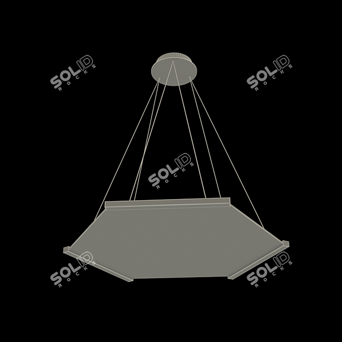 Radiant Patterns: Ultra-Clear Glass Chandelier 3D model image 2