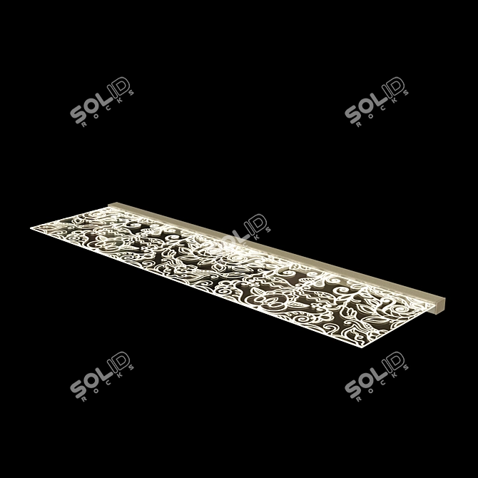 Glowing Patterns: Transparent Glass Shelf 3D model image 1
