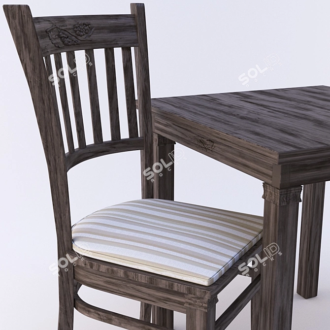 Polygonal Bistro Set: Modifiable Design 3D model image 3