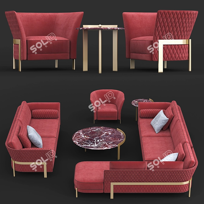 Cosmo Sofa and Armchair: Stylish Comfort 3D model image 1