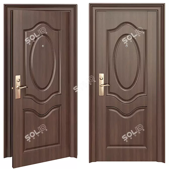 Stylish Security: Entrance Door 141-5Y 3D model image 1