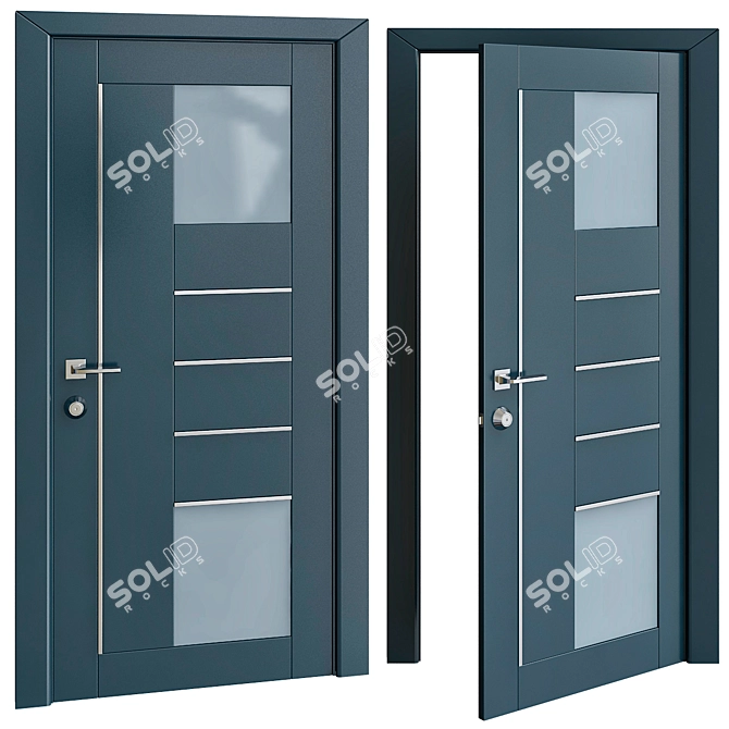 Elegant Milano Doors - Perfect for Any Space! 3D model image 1