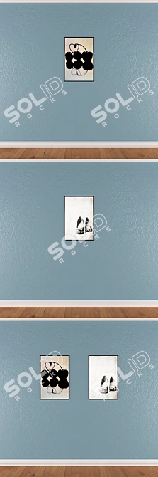 Artistic Set: Wall Paintings and Frames 3D model image 3