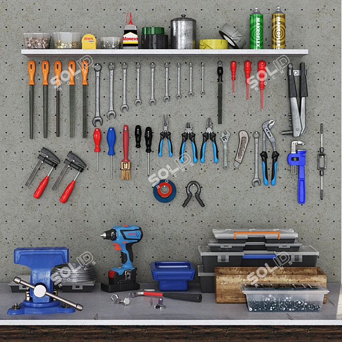 Advanced Garage Tools Bundle 3D model image 1