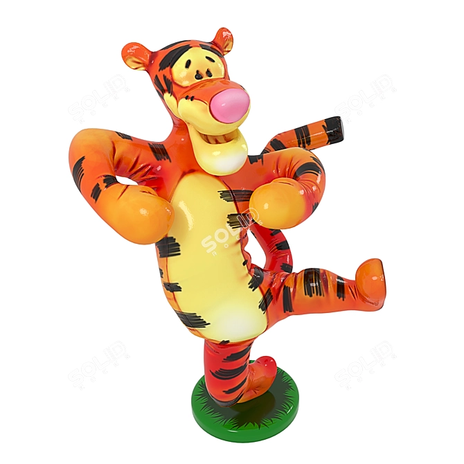 Roaring Tiger Toy 3D model image 1