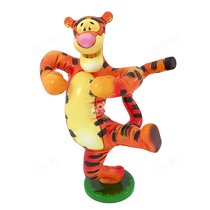 Roaring Tiger Toy 3D model image 2