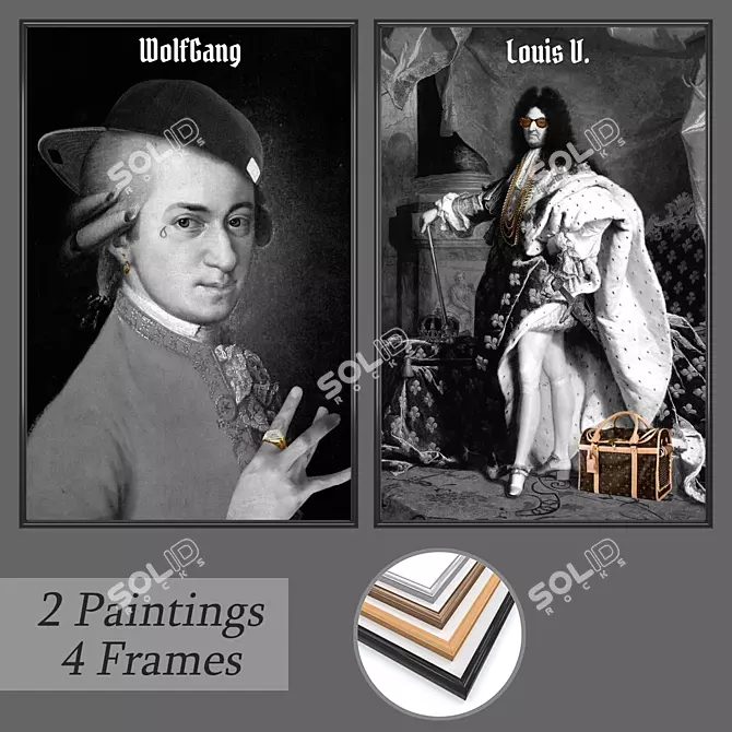 Modern Wall Art Set with Versatile Frames 3D model image 1