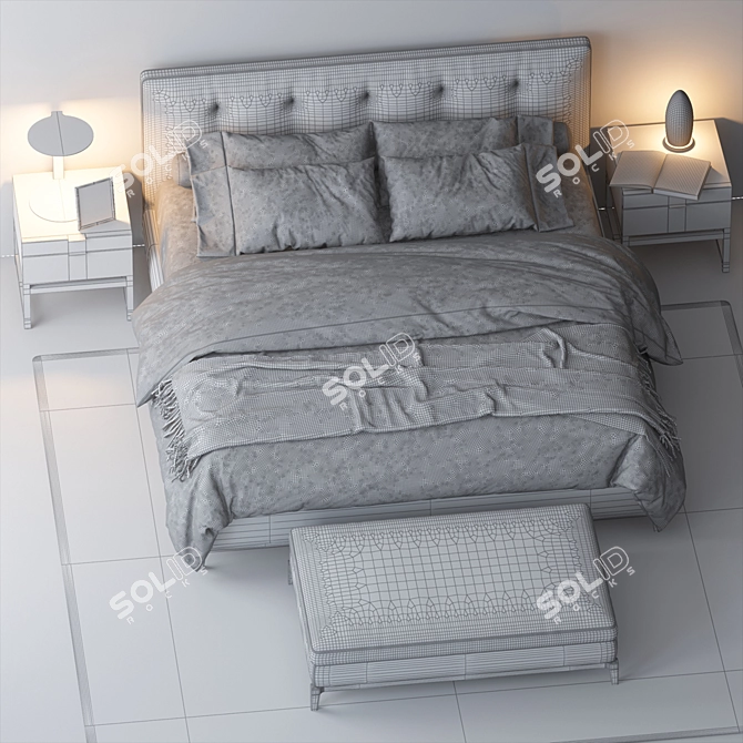 Minotti Andersen Bed Set 3D model image 3