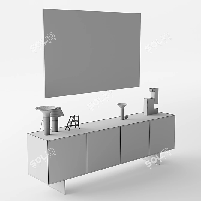 Modern Design Henge Sideboard 3D model image 3
