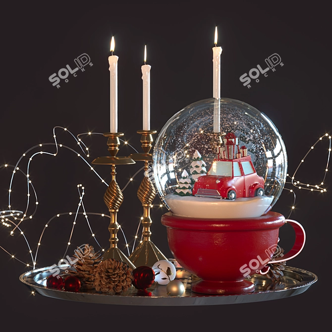 Winter Wonderland Snow Globe 3D model image 1