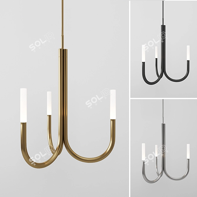 Elegant Rousseau Chandelier 3D model image 1