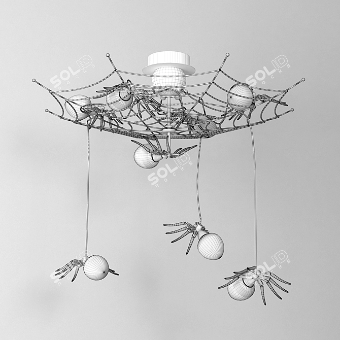 Divinare Ragno Chandelier - 8-Light Chrome Pendant 3D model image 3