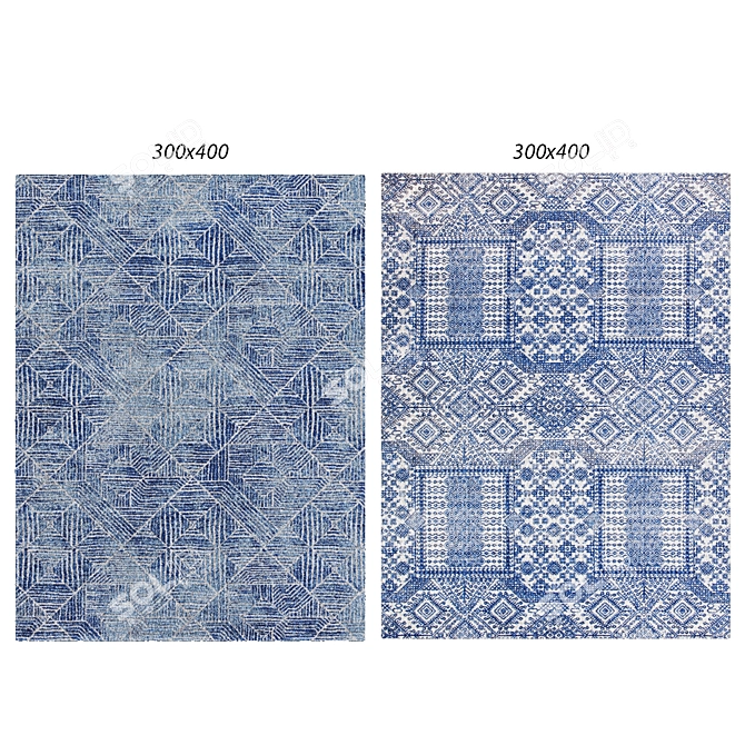 Coastal Charm: Lucilla Modern Rug 3D model image 1