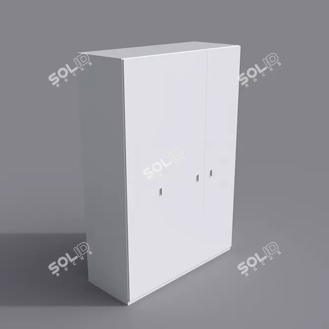 Modern 3-Door MDF Wardrobe 3D model image 1