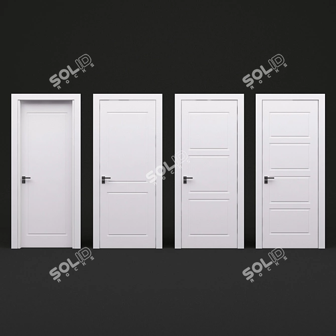 Blanc Quadro Interior Doors 3D model image 1