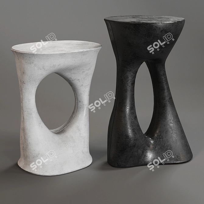 Kreten Concrete Side Tables - Set of 2 3D model image 1