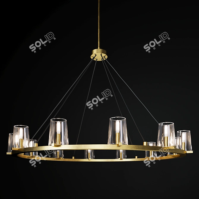 Elegant Pauillac Round Chandelier 3D model image 1