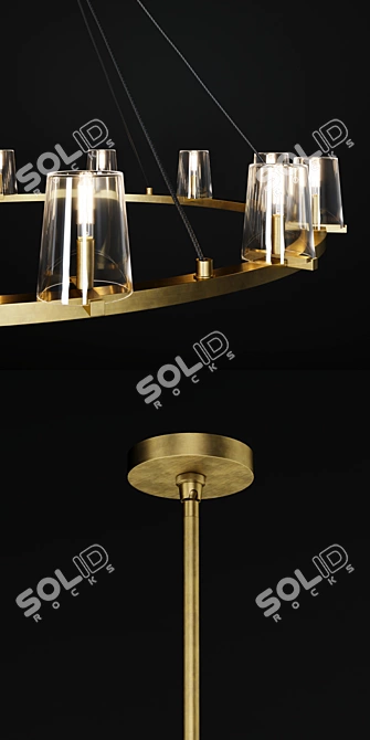 Elegant Pauillac Round Chandelier 3D model image 2