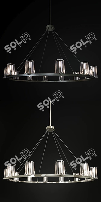 Elegant Pauillac Round Chandelier 3D model image 3