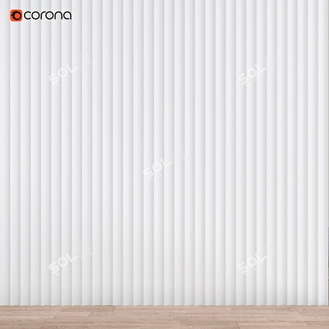 Modern Wood Wall Panel 3D model image 1