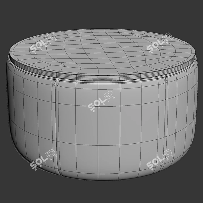 Elegant Wood-Topped Ottoman 3D model image 2