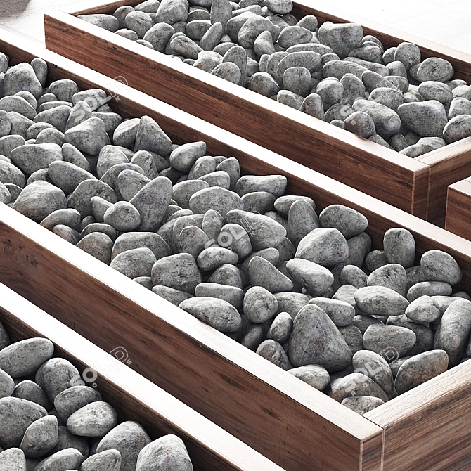 Premium White Pebbles: Boxed Elegance 3D model image 2