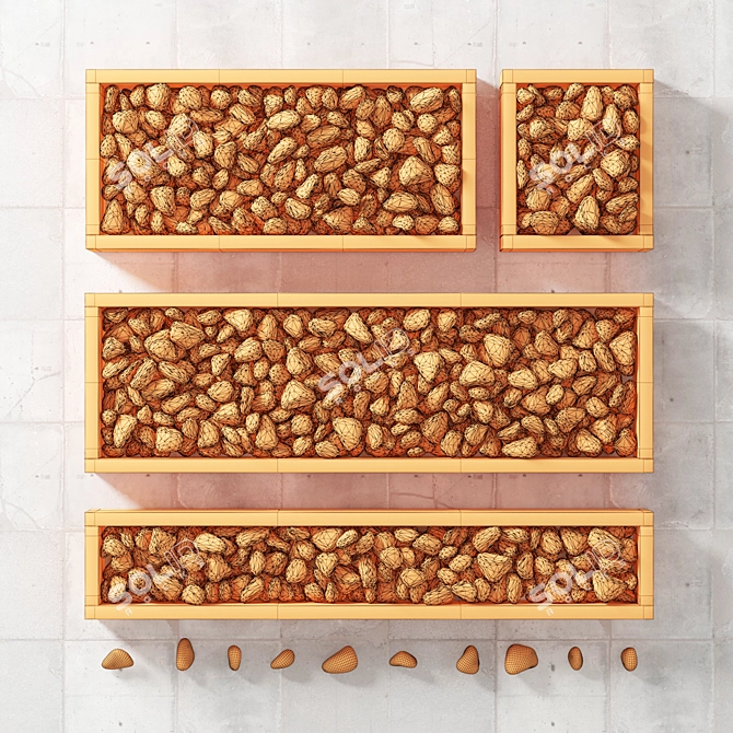 Premium White Pebbles: Boxed Elegance 3D model image 3