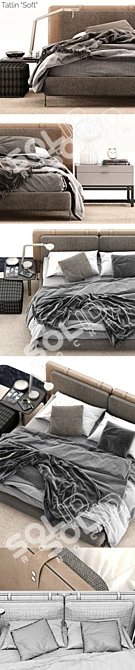 Elegant Minotti Tatlin Soft Bed 3D model image 2