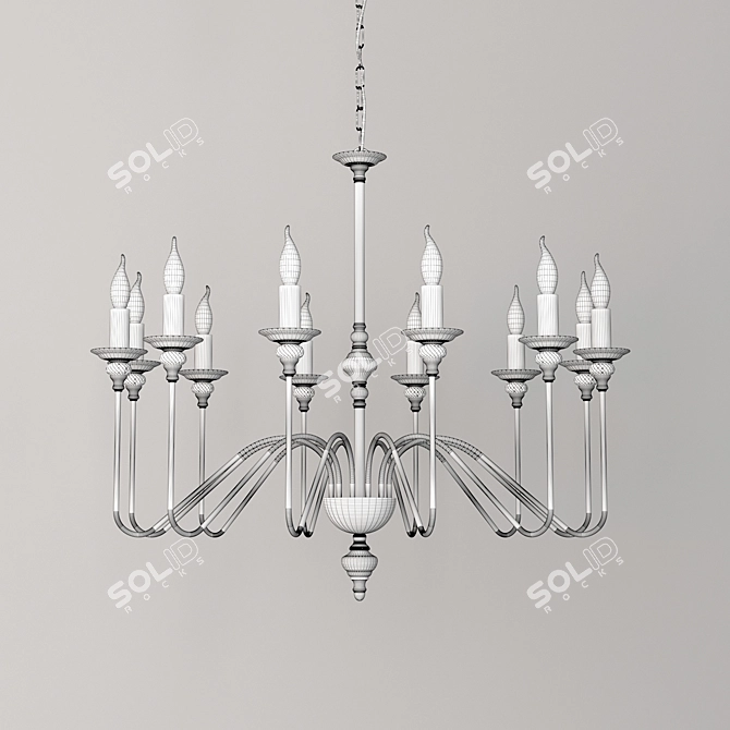 Divinare Atlanta Chandelier: 1021Q02 LM-12 3D model image 3