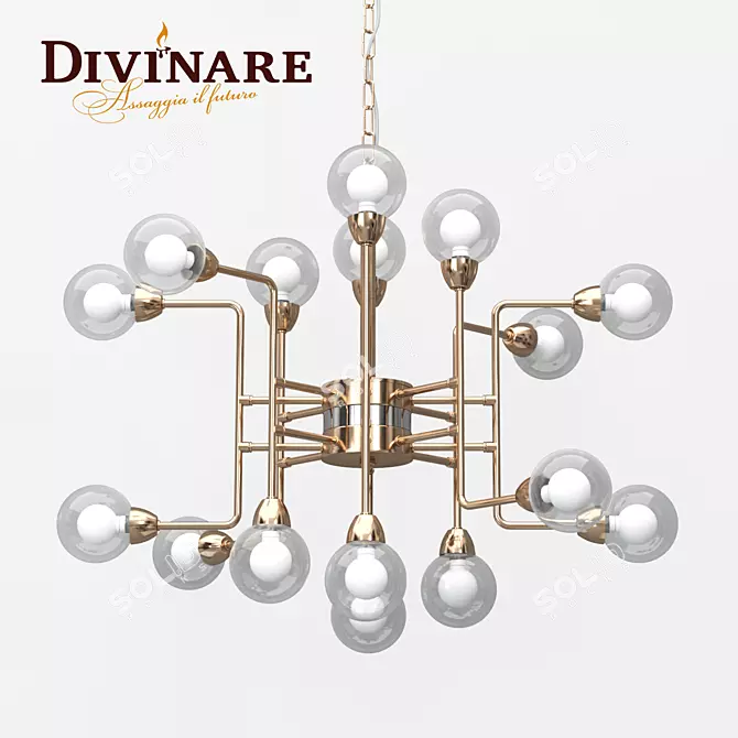 Divinare Dallas 3360Q15: Antique Brass Chandelier 3D model image 1