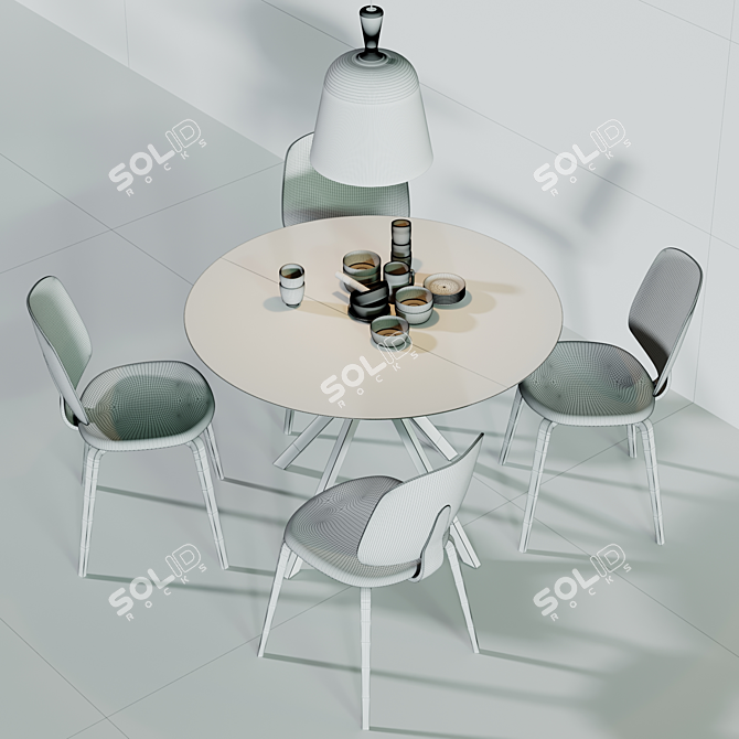 Modern Danish Design Set: Aarhus Chair, Billund Table 3D model image 3