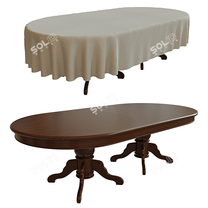 Modern Dining Table: Sleek Design, UVW Texture 3D model image 1