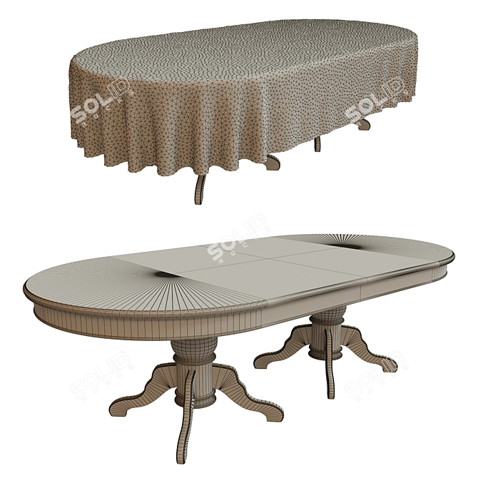 Modern Dining Table: Sleek Design, UVW Texture 3D model image 2