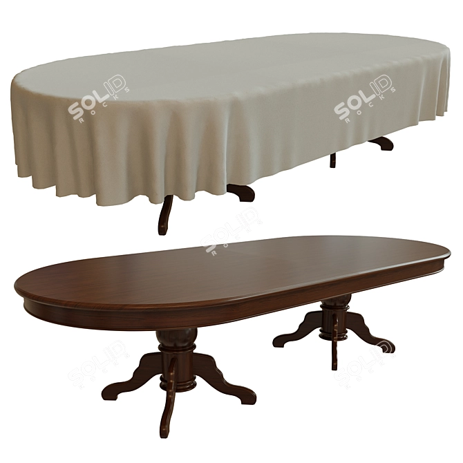 Elegant Dining Table Set 3D model image 1