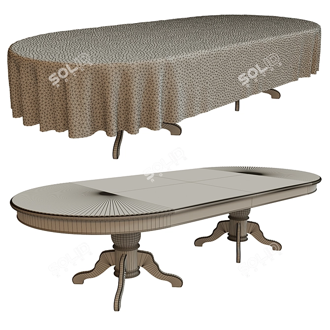 Elegant Dining Table Set 3D model image 2