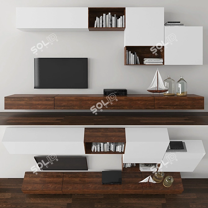 Modern TV Stand Set 023 3D model image 1