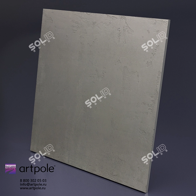 Gypsum Loft-Beton 3D Panel: Hidden Mounting, 600x600x16mm, 4kg 3D model image 1