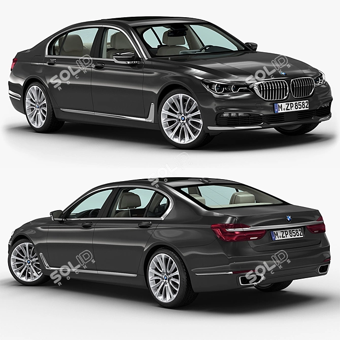 Highly Detailed BMW 7 Series Model 3D model image 1