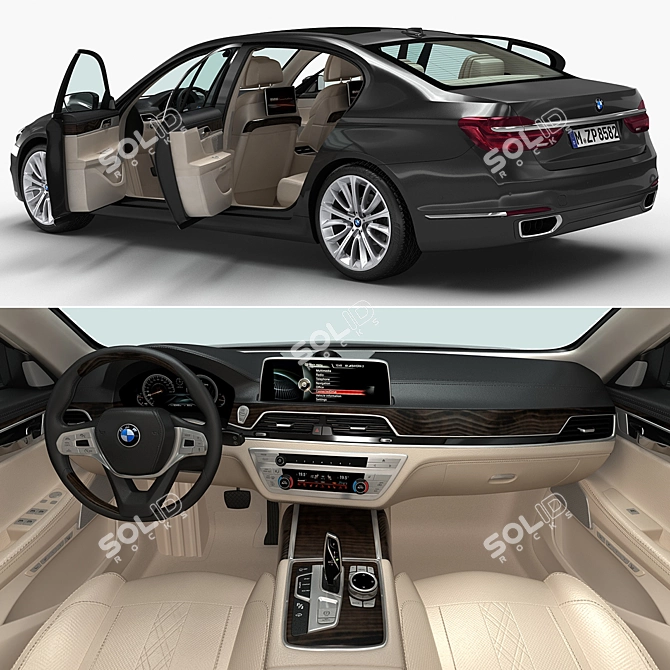 Highly Detailed BMW 7 Series Model 3D model image 2