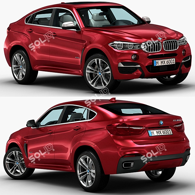 Detailed BMW X6M 3D Model 3D model image 1