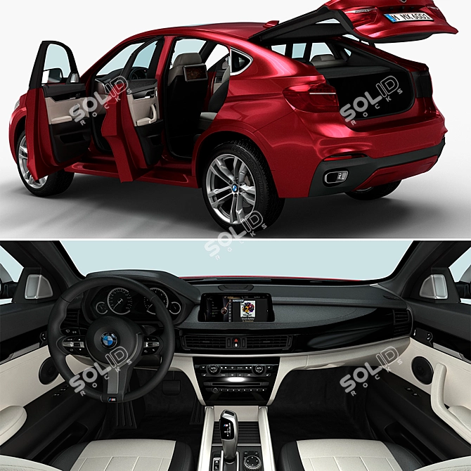 Detailed BMW X6M 3D Model 3D model image 2