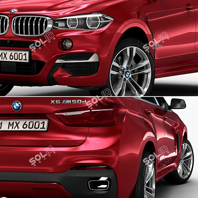 Detailed BMW X6M 3D Model 3D model image 3