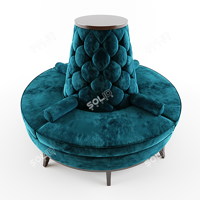 Classic Designer Circle Banquette Sofa 3D model image 1