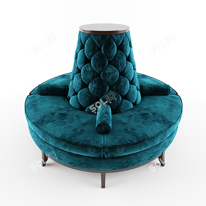 Classic Designer Circle Banquette Sofa 3D model image 2