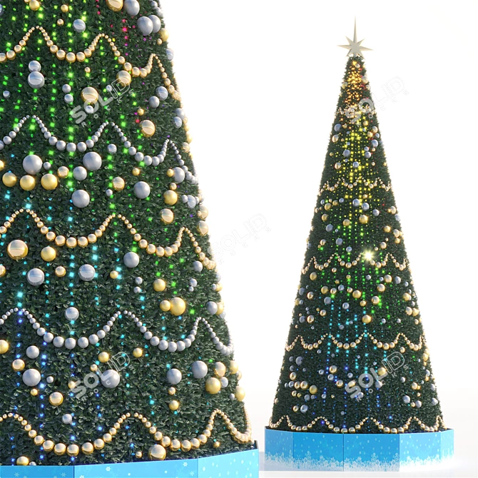 Urban Christmas Trees: 14m & 22m 3D model image 2