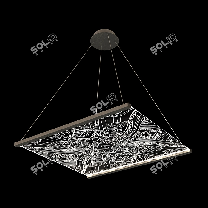 Radiant Patterns Ultra-Clear Glass Chandelier 3D model image 1