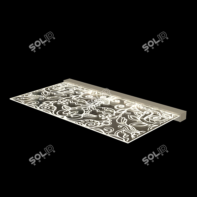 Glowing Patterns Glass Shelf 3D model image 1